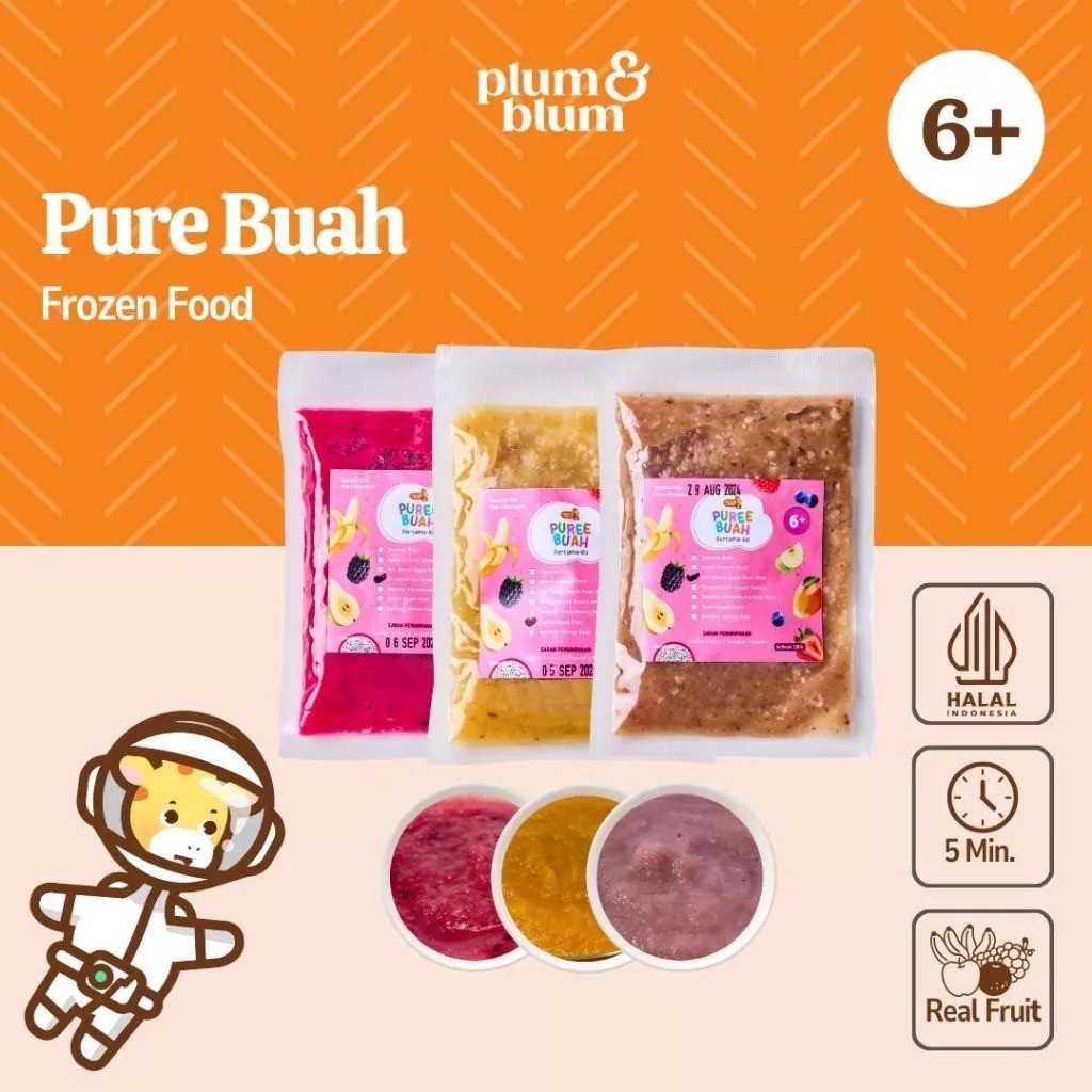 

Plum & Blum Puree Buah Mpasi Puree Sayur Tanpa Gula 100gr - READY MANADO