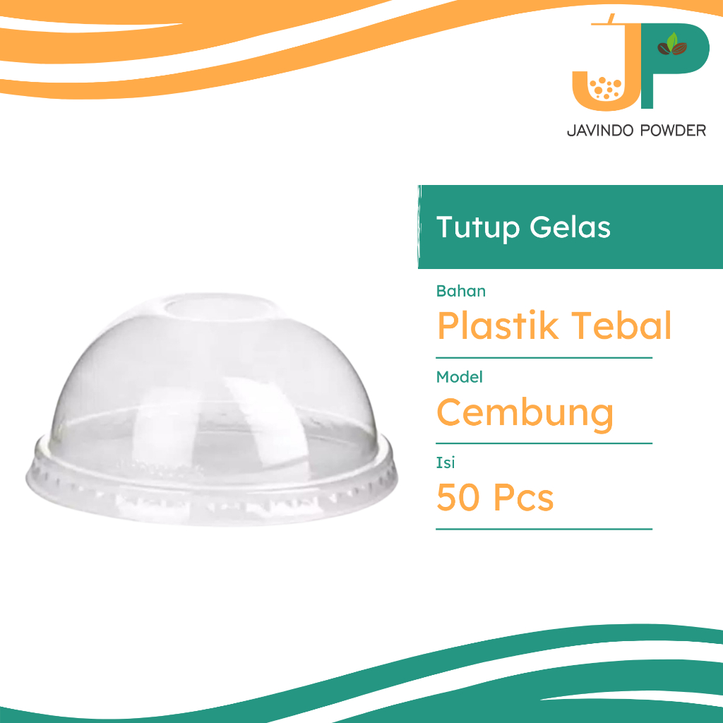 Tutup Gelas / Cup Plastik Cembung Tebal 50 Pcs