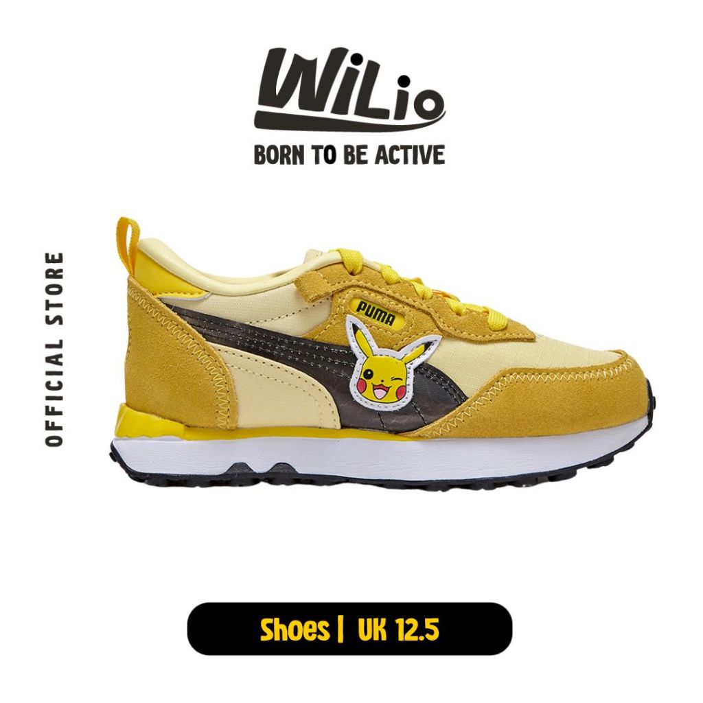 PUMA Rider Fv Pikachu Ps Puma White 38781501 - Sepatu Anak (Kuning)