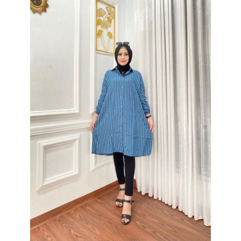 SALUR TUNIK - tunik rayon motif salur atasan wanita remaja dewasa terbaru termurah fashion muslim gr