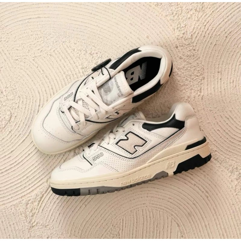 New Balance 550 Sea Salt Cream Black