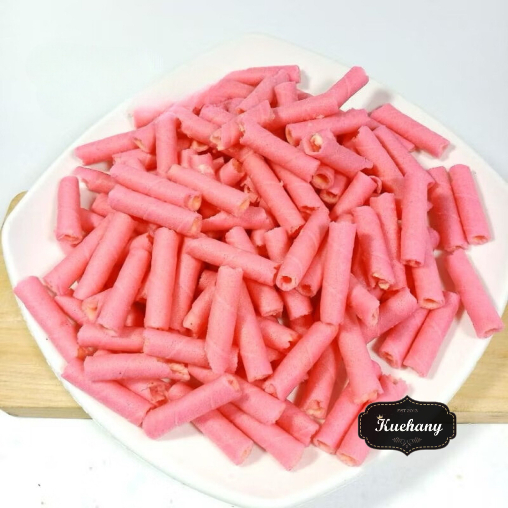 

WAFER STIK MINI STRAWBERRY 500 GR/ WAFER ROLL STROBERI/ KILOAN