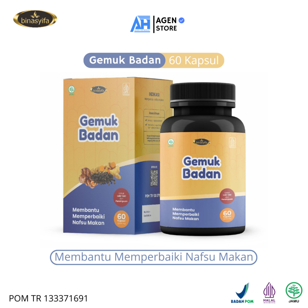 Penggemuk badan bpom permanen 100% ampuh racikan farmasi untuk pria dan wanita kapsul gemuk badan