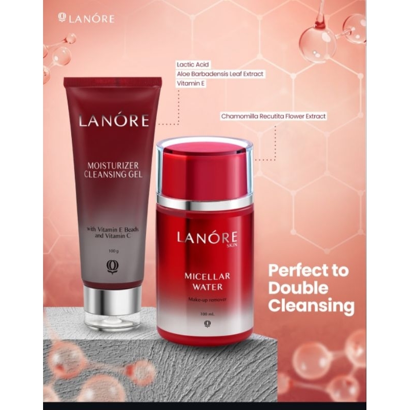 paket Lanore cleansing gel & lanore micellar water