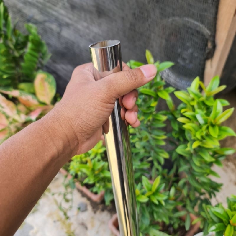 pipa stainless steel 11/4 od 32mm panjang 6 meter tebal 0.6 mm pipa stenlis  satu seperempat type 20