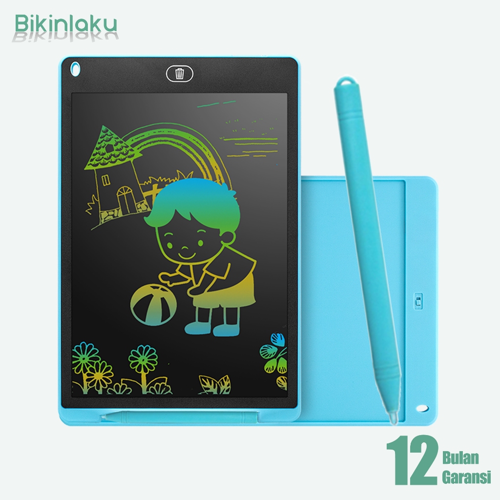 

Bikinlaku LCD Writing Board Drawing Tablet 12 inch Eye Care One key To Clear With Lock dan Stylu Pen