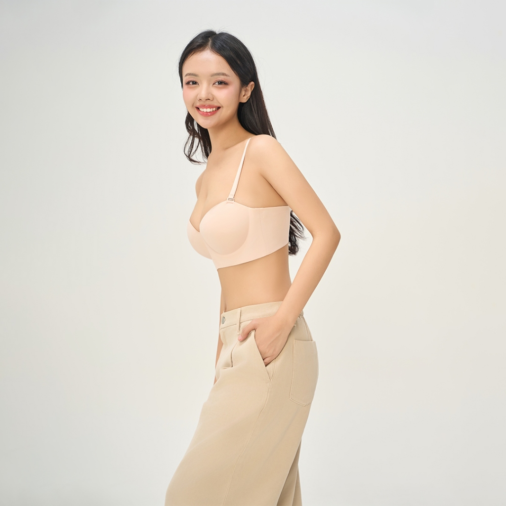 MISSWISS - Bra 3in1 Model Push Up Bra Tebal Busa Tanpa Kawat Tali Bisa Dilepas Bergeser Pakaian