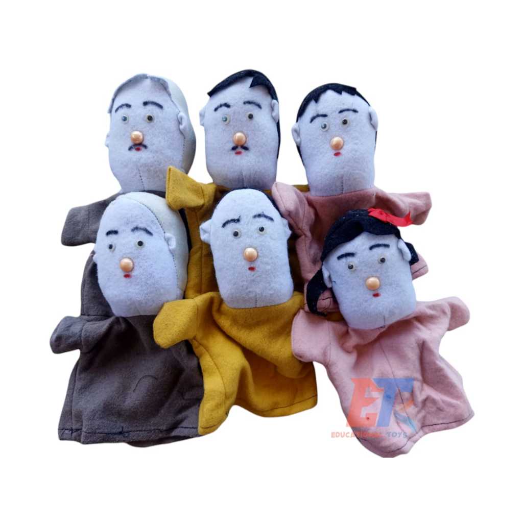 Mainan Edukasi Boneka Tangan Wool Keluarga