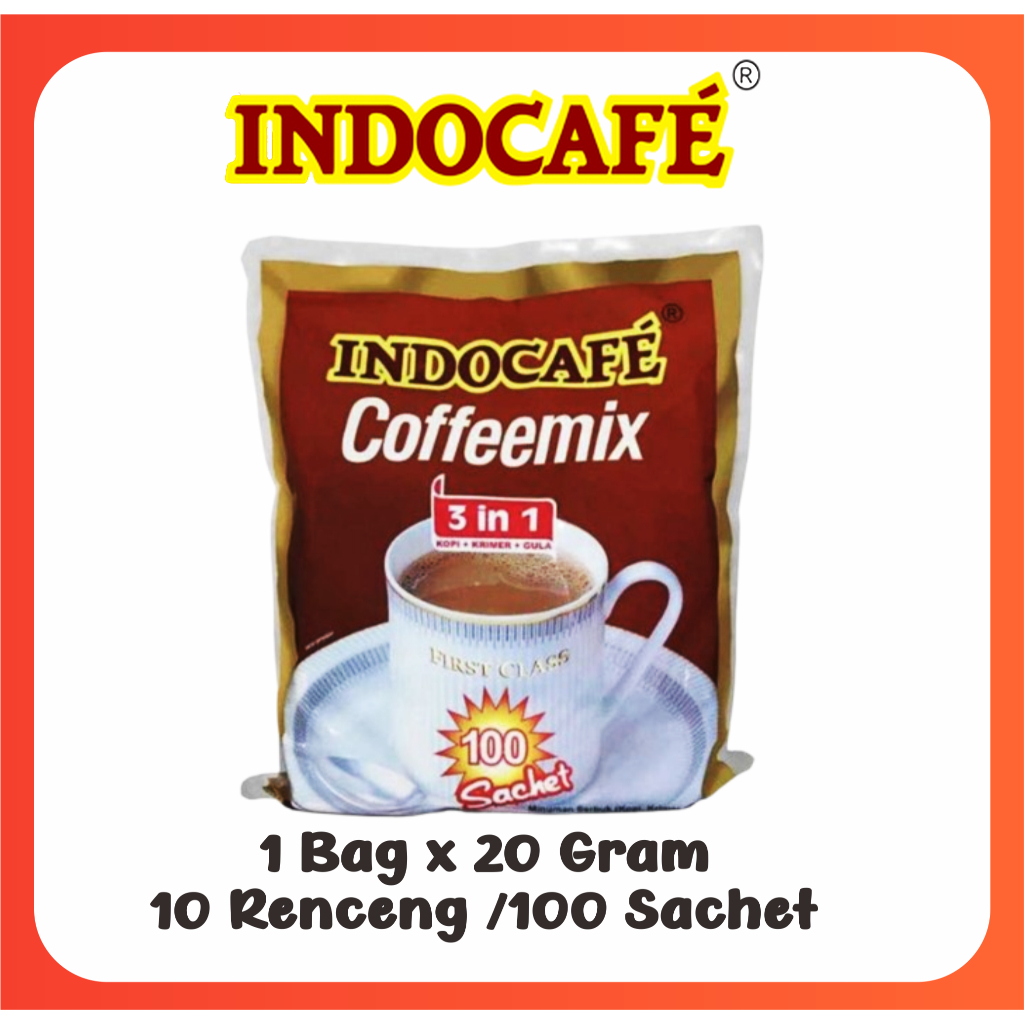 

Kopi Indocafe Coffeemix 1 Bag (100 SACHET / 10 Renceng)