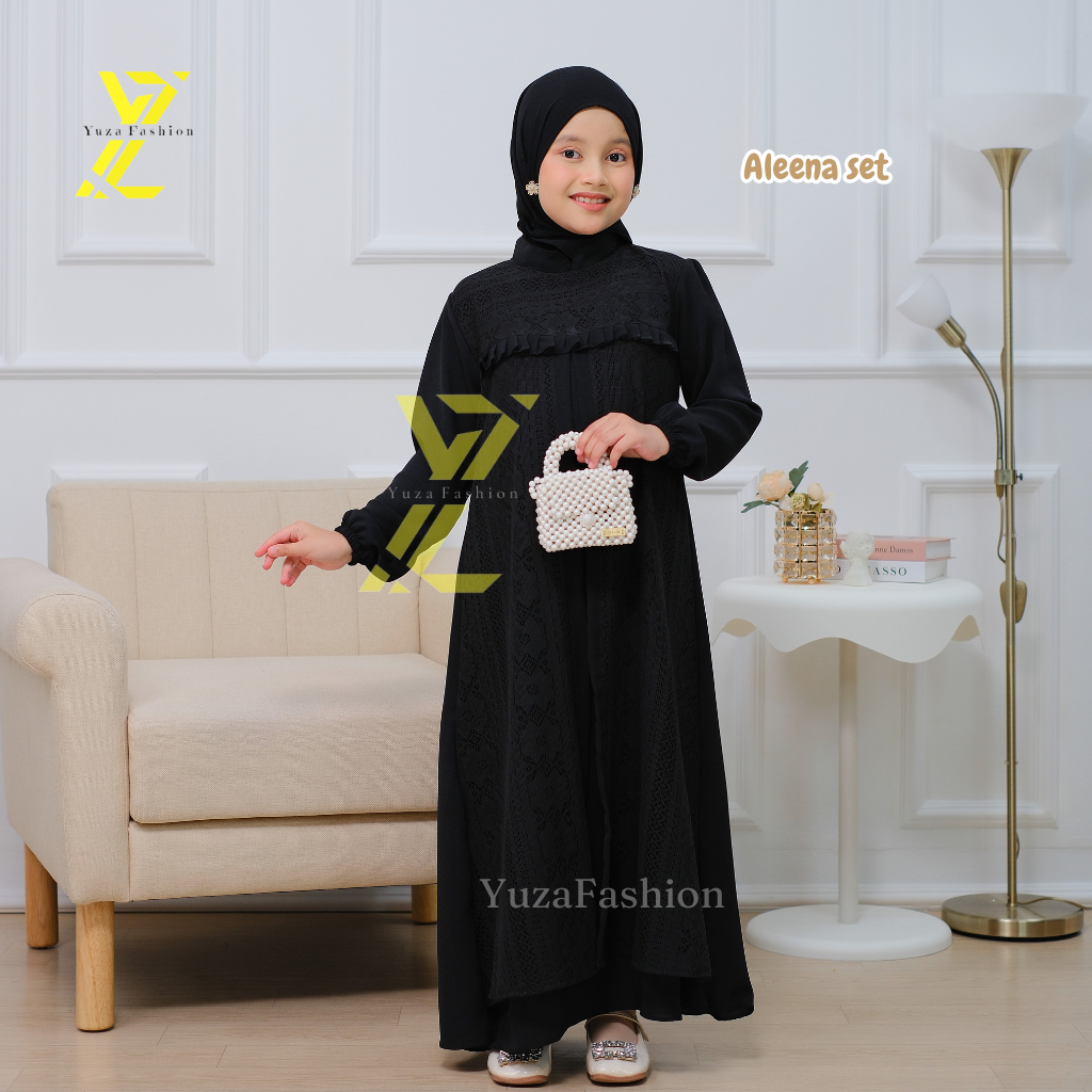 NEW ARRIVAL Aleena Dress Gamis Anak Perempuan Set Hijab Gamis Anak Tanggung Gamis Brokat Anak Gamis