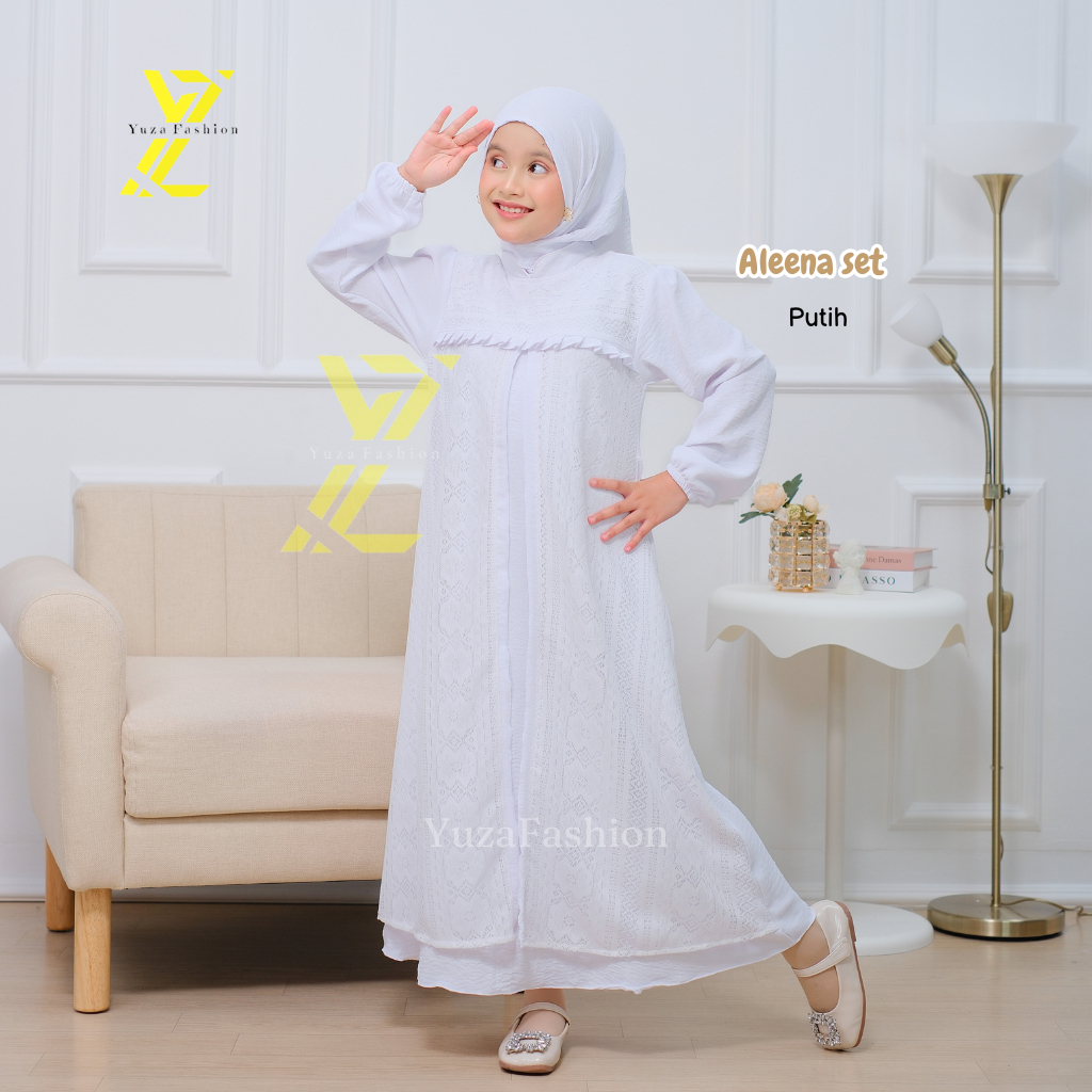 big sale aleena dress gamis anak perempuan set hijab gamis anak tanggung gamis brokat anak gamis
