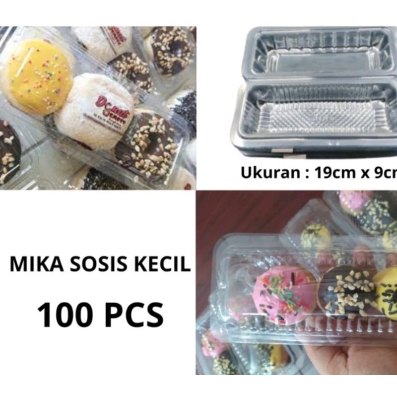 MIKA SOSIS KECIL/ MIKA DONAT ISI 3 BENING/ TRAY SOSIS DONUT BENING / TRAY HOTDOG MINI ISI 100 PCS