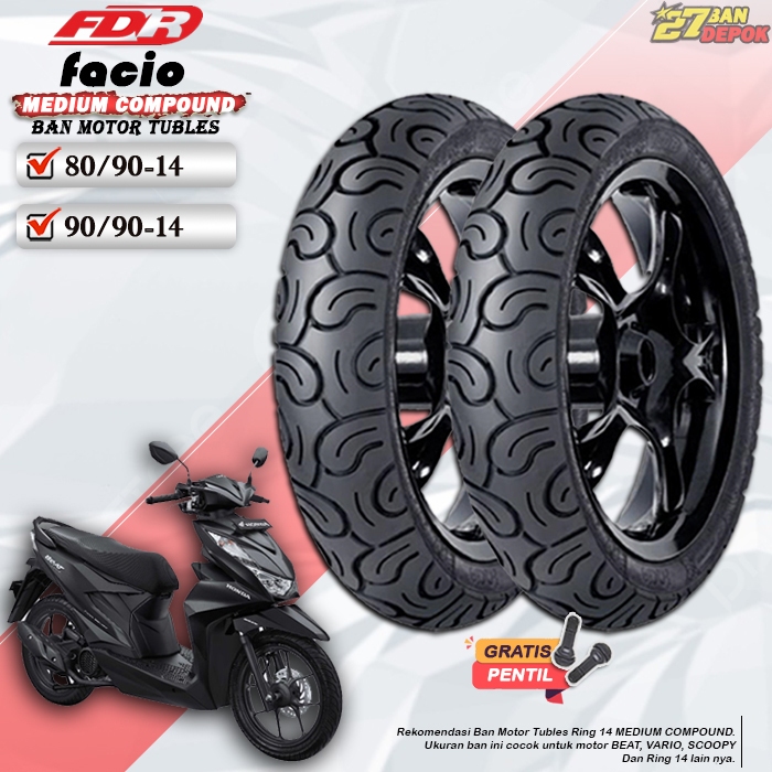 BAN MOTOR MATIC FDR FACIO RING 14 TUBLES BAN MOTOR TUBELESS BEAT VARIO SCOOPY RING 14 TUBLES