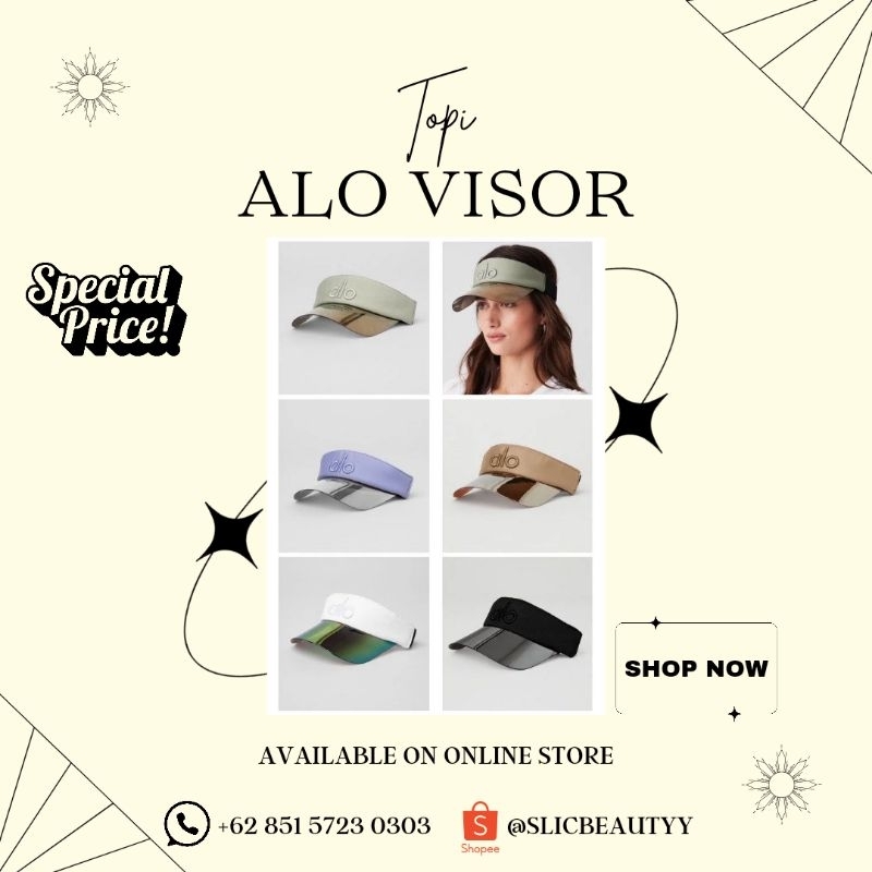 Alo Yoga Solar Visor/ Topi Fashion Olahraga/Topi Olahraga alo VISOR YOGA HAT / SlicBeautyy