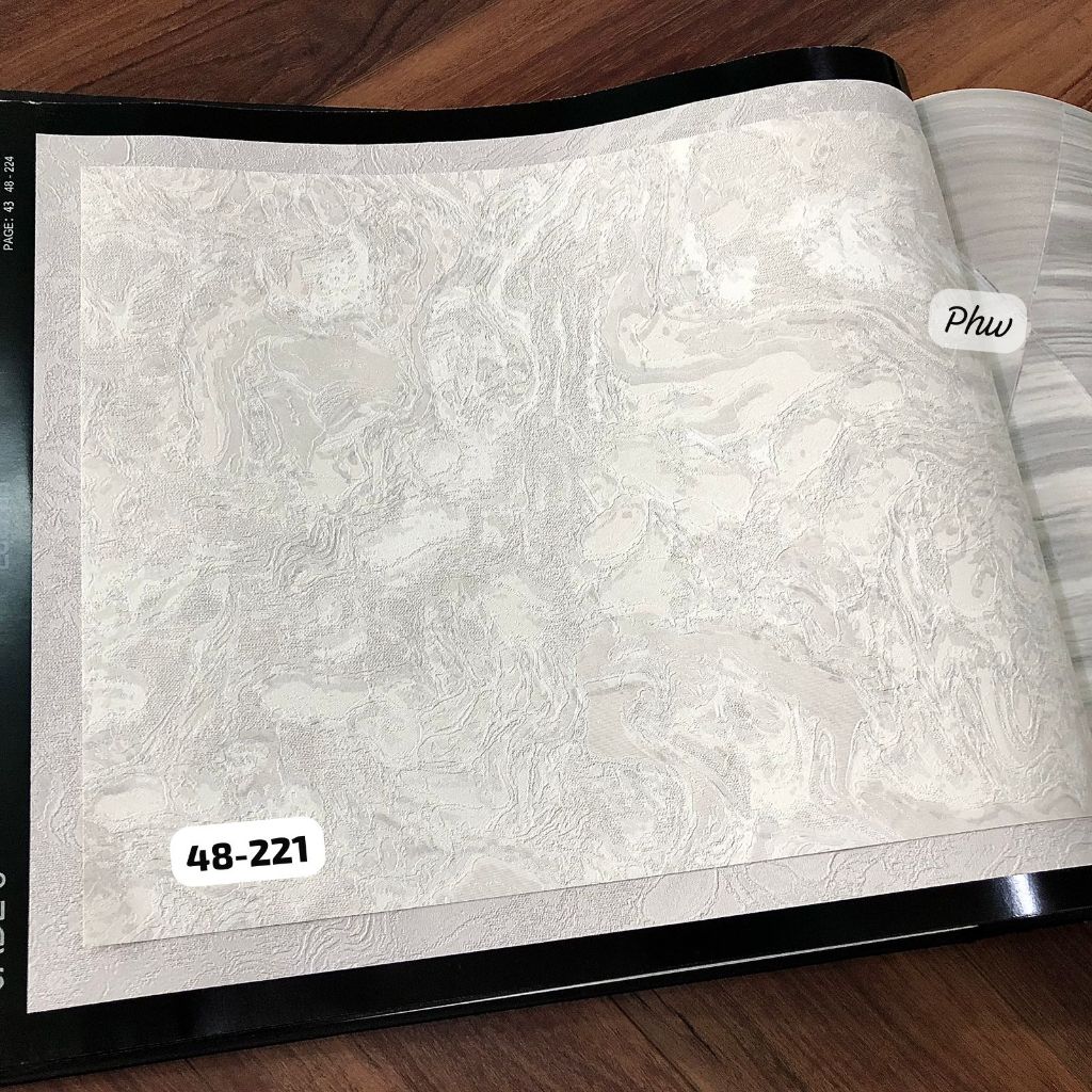Wallpaper Dinding Motif Marmer Simple Abu Cream Jade III