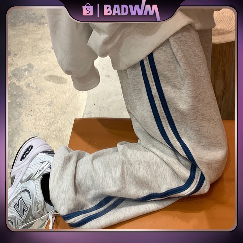 Olahraga Lebar Kaki Celana Wanita Ankle Banded Celana Kasual Longgar Celana Olahraga