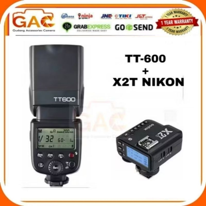 Flash GODOX TT-600 TT600 + triger GODOX X2T NIKON