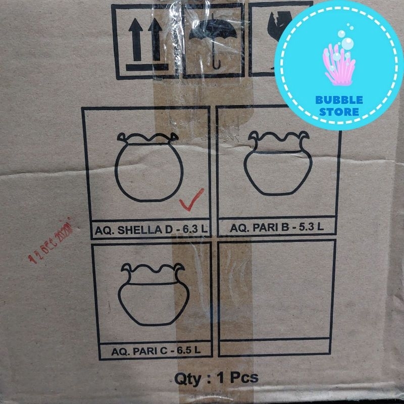 AQUARIUM KACA BULAT 6.3LITER / AQUARIUM BULAT 6.3LTR / FISH BOWL 6.3 LITER / AQUARIUM TOPLES 6.3 LIT