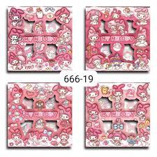

STICKER SANRIO Karakter Kuromi dan Melody Anti Air Korea Lucu - Sticker Waterproof PVC Dekorasi Botol Minum HP Laptop 2D