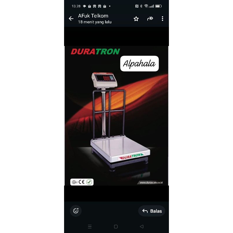 Timbangan digital 150kg DURATRON/Digital