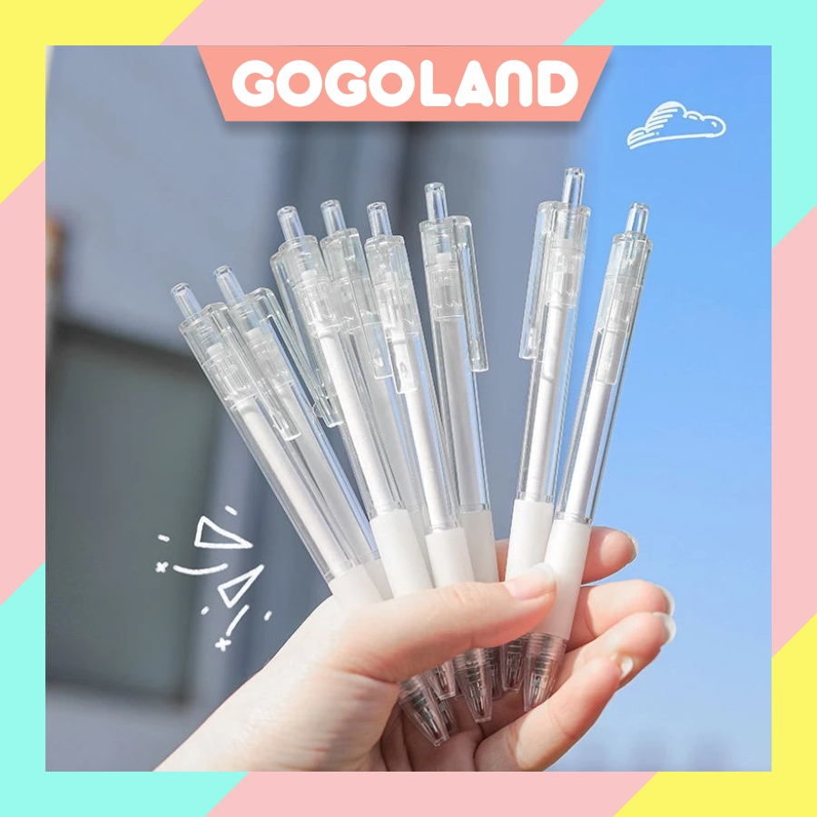 

⭐Gogoland⭐ Pulpen Sederhana Style Transparan 0.5mm Black Ink Signature Gel Pen Best Stationary S141