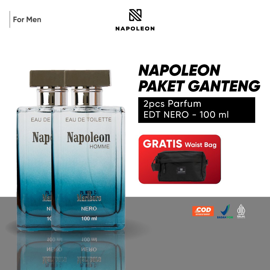 (GRATIS TAS) NAPOLEON Parfum Pria EDT Nero 100 ML - 2 PCS