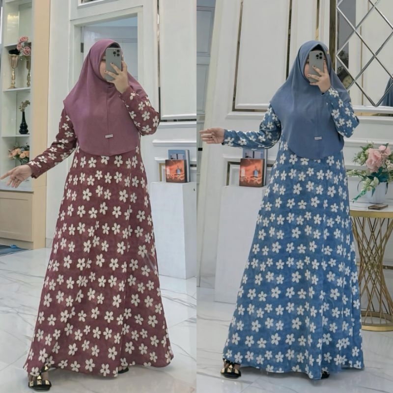 Lalita Gamis Set Hijab Model Terbaru Dress Umroh Fyn Muslim