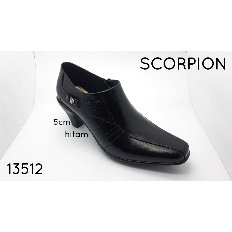 Sepatu Scorpion -13512  Sepatu Kulit Pantofel Wanita Hak 5cm