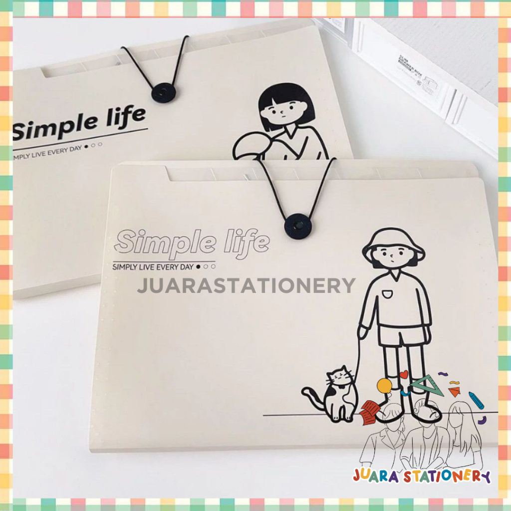 

Map File A4 Lucu Sekat 8 / Sekat 12 / Document Bag Tas File Folder Organizer (1467)