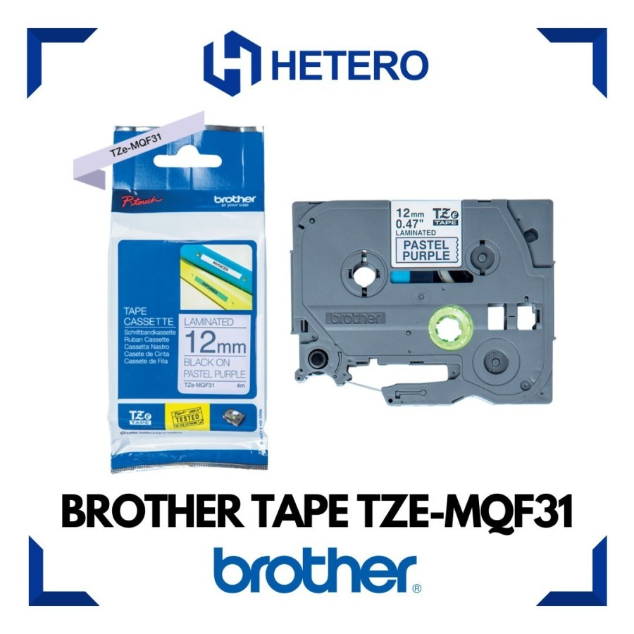 

BROTHER Color Tape TZE-MQF31Black on Pastel Purpel, 12mm