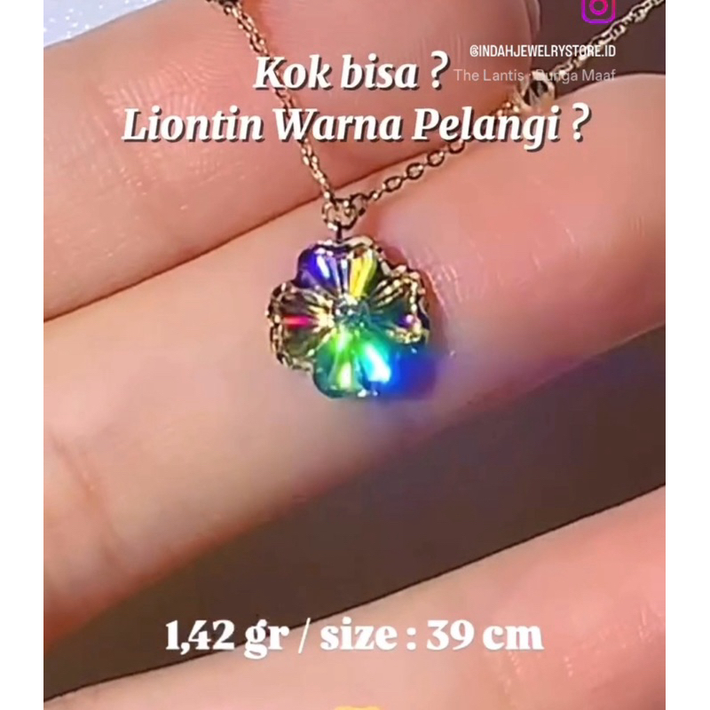 kalung bunga pelangi kadar 8K