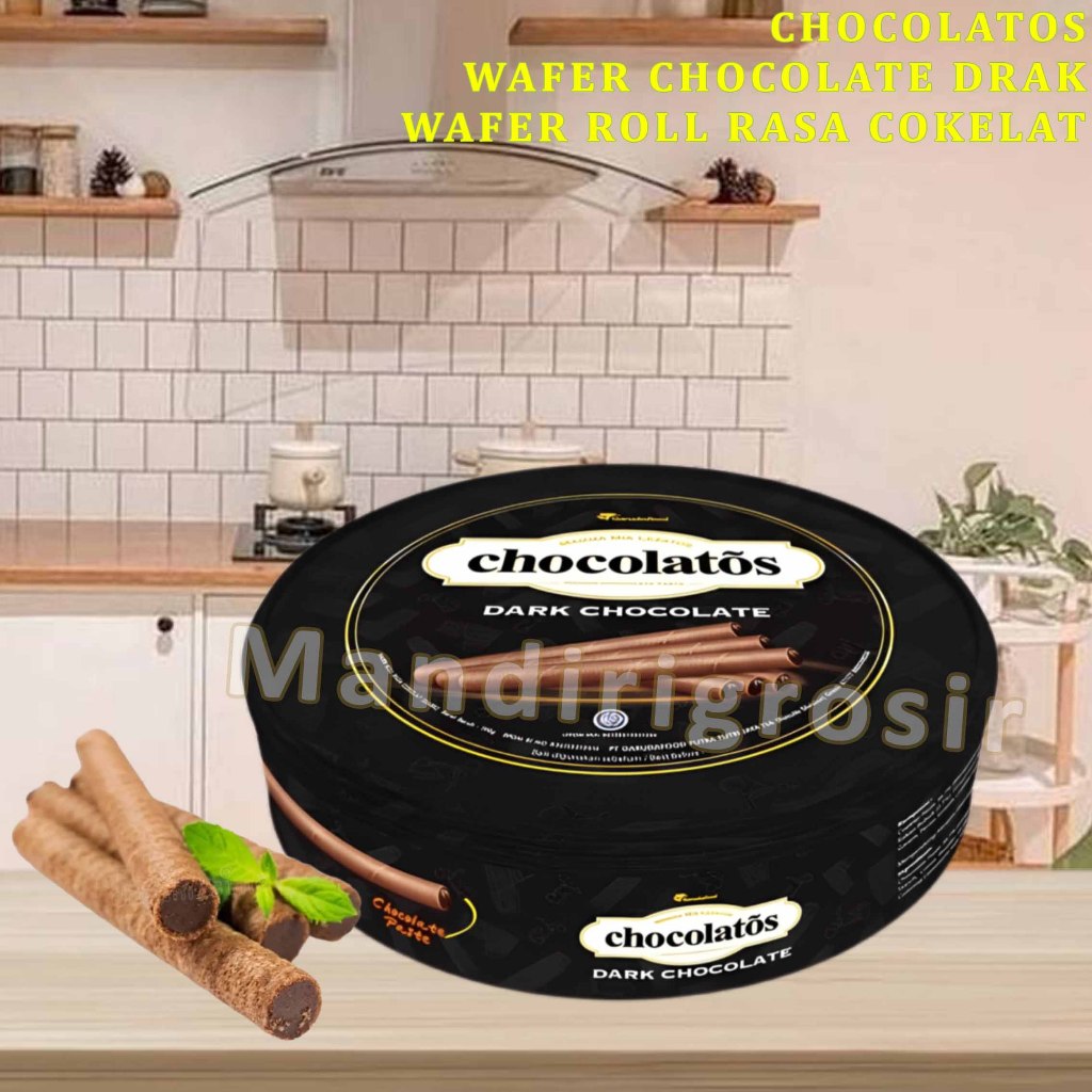 

Wafer Roll Chocolate Dark * Chocolatos * Biskuit Wafer Roll Rasa Cokelat * 190gr