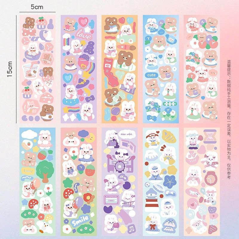 

Stiker Motif Kartun Gemes Perempuan Mainan DIY ScrapBook - bear travel