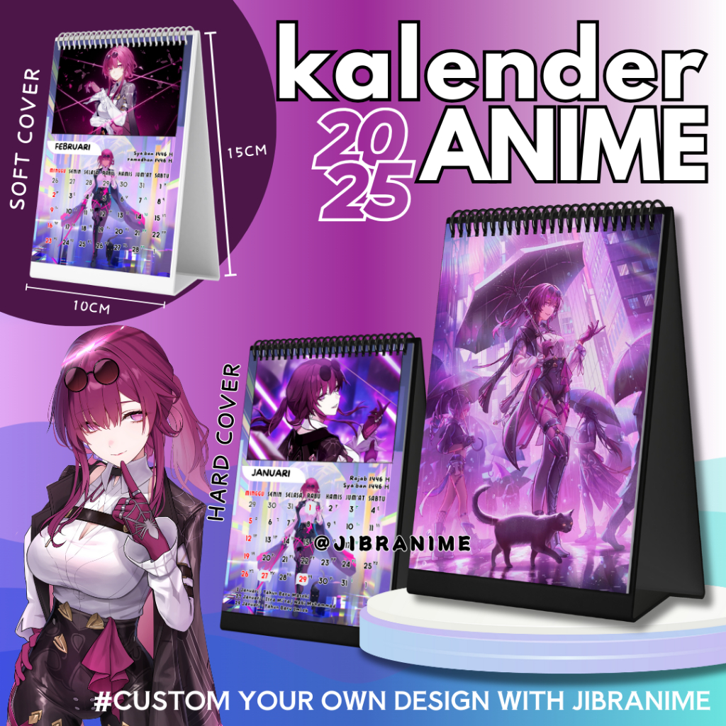 

Calendar / kalender meja 2025 anime Kafka Honkai Star Rail / Custom kalender