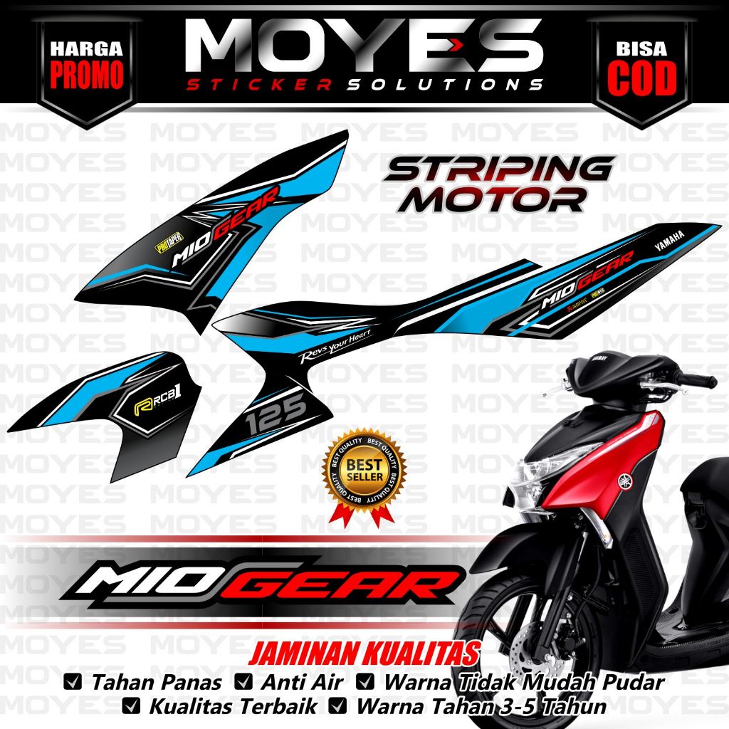 Moyes Decal - Striping Gear 125 - Decal Gear 125 - Stiker Motor Gear 125 - Decal Stiker Gear 125 Rac