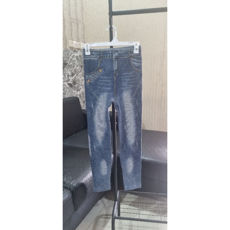 Legging motif Jeans / Celana Legging Wanita / Celana Panjang Jeans