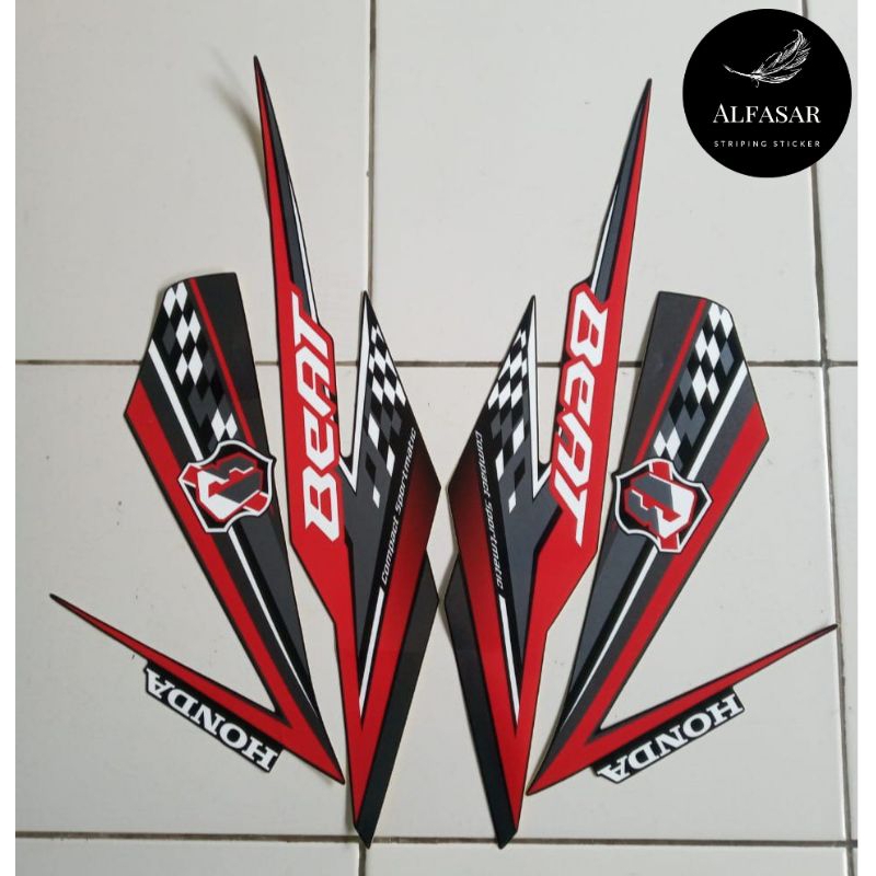 STICKER Striping HONDA BEAT Fi Esp 2018 Hitam Merah