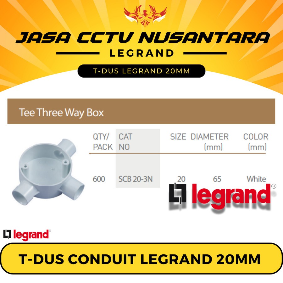 TDUS T DOS TDOSS LEGRAND 20MM CABANG 3 PUTIH T DOSS T DUS