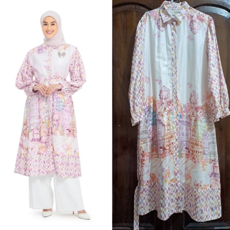 PL Nada puspita x cotton ink Pink Molinelli tunic size S