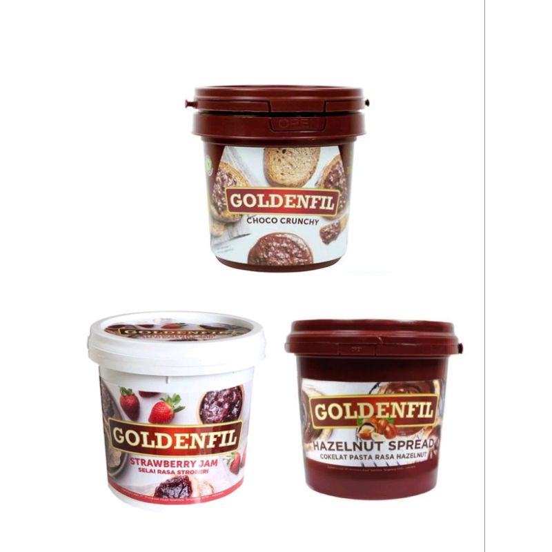 

Goldenfil hazelnut spread strawberry jam choco crunchy 350-400g