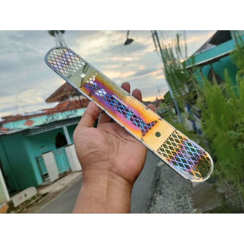 Cover Tameng Jaring Knalpot original R3 Speed bluegold