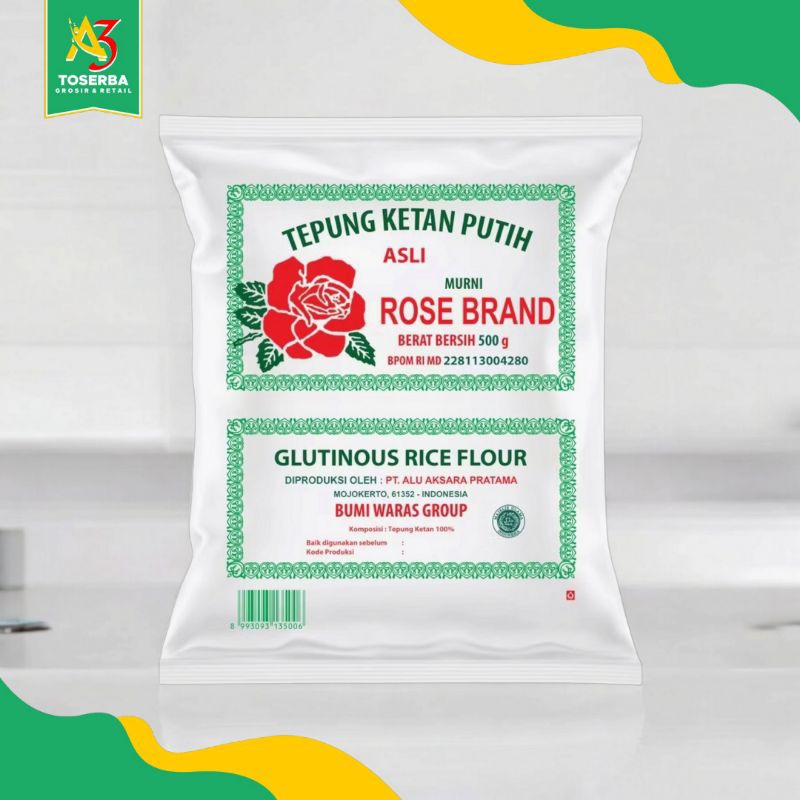 

Tepung Ketan Putih Asli Rose Brand 500 Gr