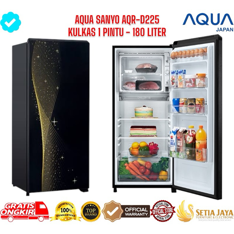 KULKAS AQUA JAPAN 1 PINTU AQR-D225 MSG & MSB / KULKAS 1 PINTU AQUA JAPAN AQR-D225 MSG / MSB