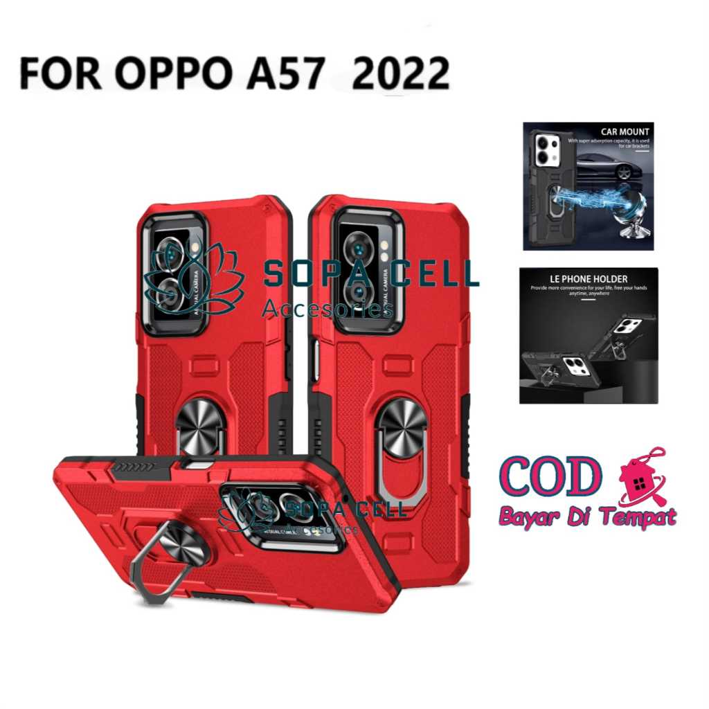 CASING HP UNTUK OPPO A57 2022 CASE ROBOT HIT EYE RING CASING STANDING NEW COVER