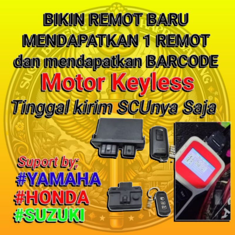 Bikin Kunci Motor Baru Jasa Program Ulang Baca id Barcode Motor Keyless Dan Remot Tinggal Kirim SCUn