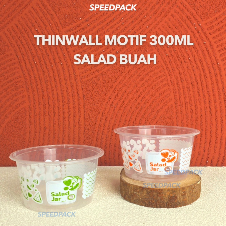 THINWALL MANGKOK 300ML 400ML 500ML MOTIF WARNA JELLY SALAD BUAH SAYUR PUDDING ISI 25 PCS
