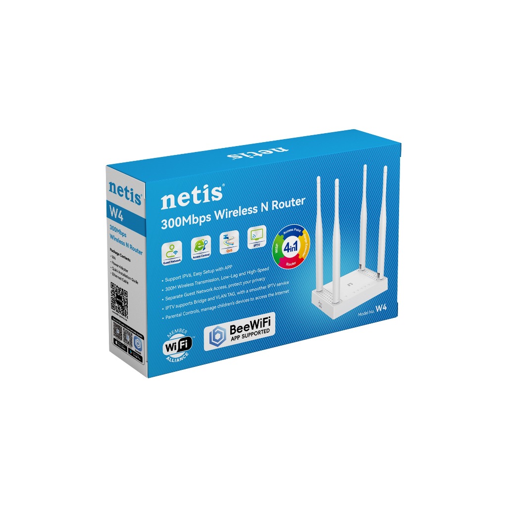 Netis Wireless N Router W4 300Mbps Multi-Mode Wireless Router - Router 4 Antena Termurah Netis W4