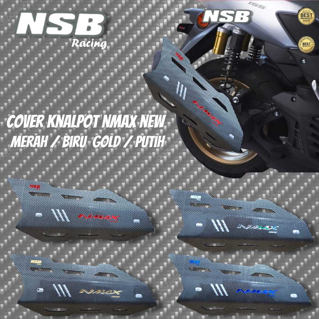 COVER KNALPOT NMAX NEW NSB RACING CARBON Tutup Knalpot NMAX New AKSESORIS MOTOR NMAX NEW