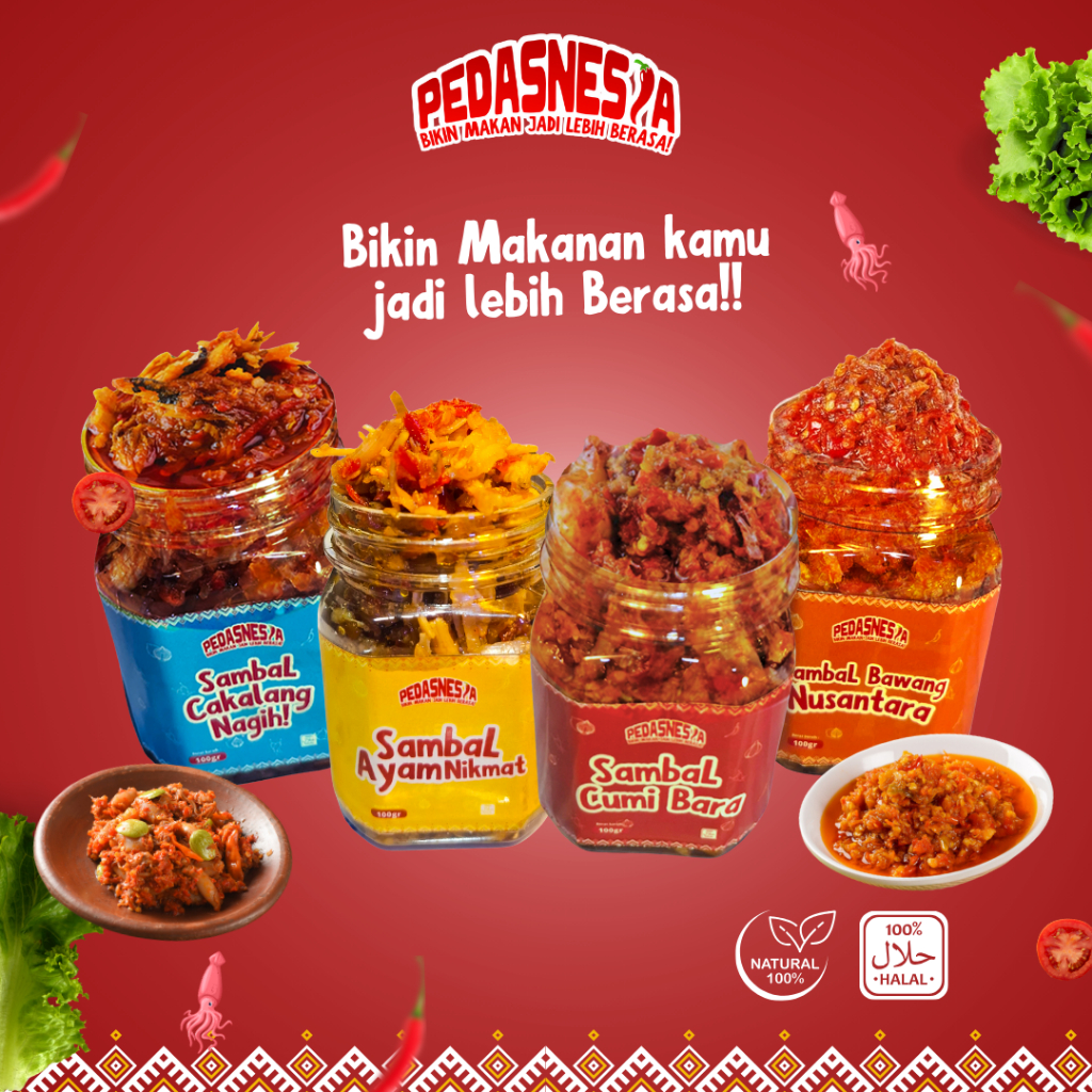 

Sambal Pedas Cumi, Ayam Suwir, Ikan Cakalang, Sambal bawang - Praktis & Siap Makan