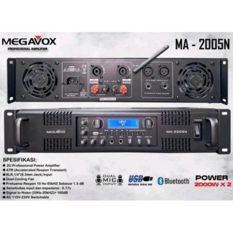 POWER AMPLIFIER MEGAVOX MA 2005N/ MA-2005 N/ MEGAVOX MA2005N